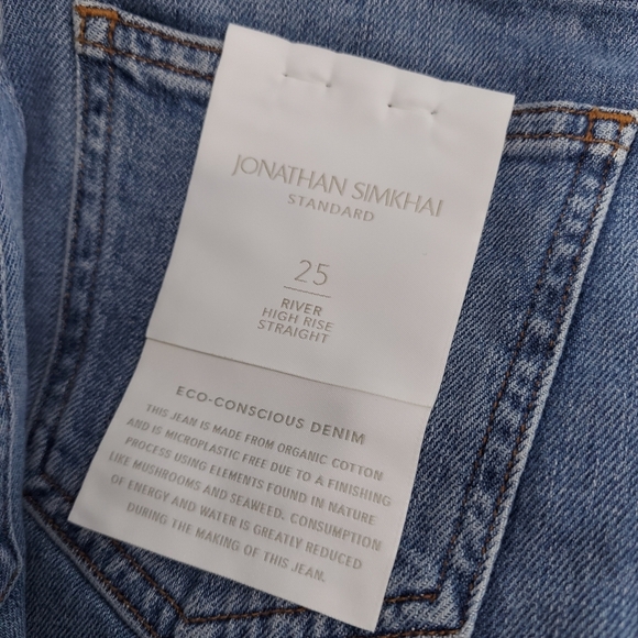 NWT Jonathan Simkhai River High Rise Straight Fray Hem Jeans - Picture 13 of 16